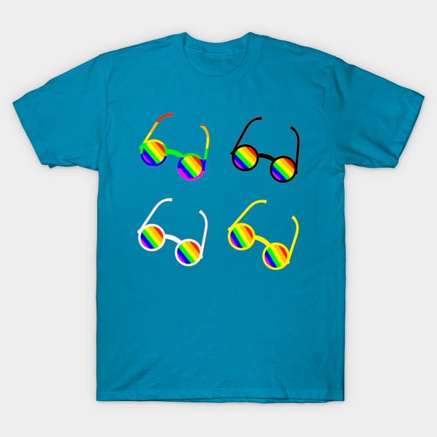 Rainbow glasses pack sticker T-Shirt by Amalus-files